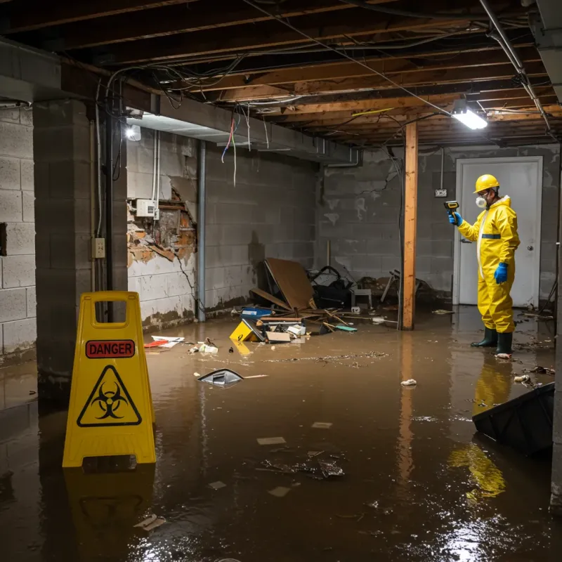 Flooded Basement Electrical Hazard in Liberty, MS Property